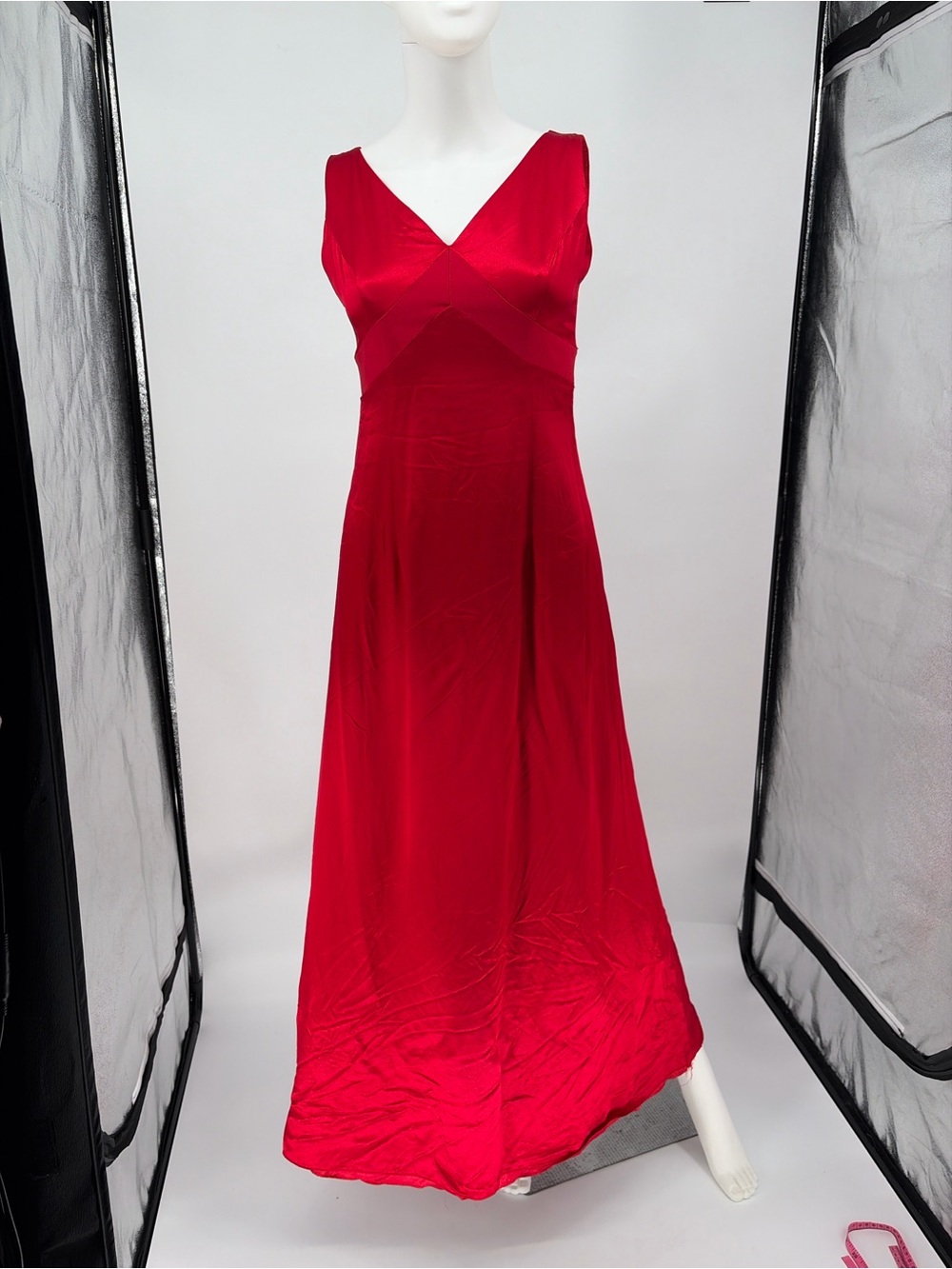 Sleeveless V-Neck Red Maxi Dress for Women